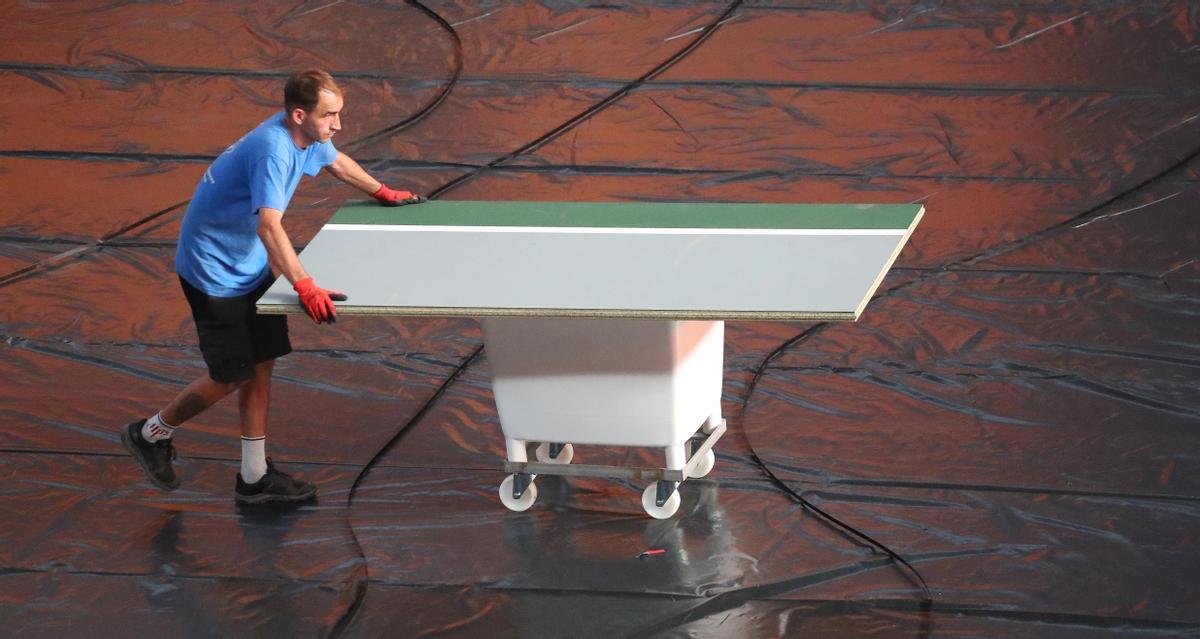 Empieza la instalación de la pista de la Copa Davis