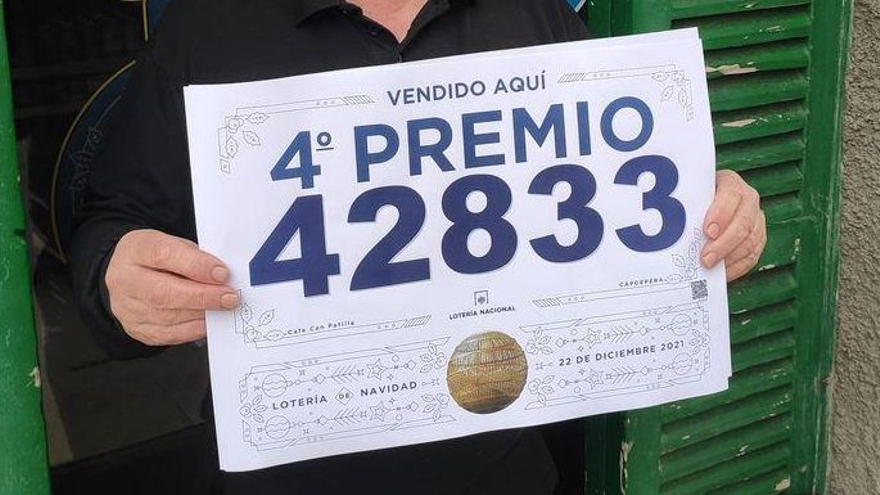 El cuarto premio de la Lotería de Navidad, el 42833, deja 208.000 euros en Mallorca