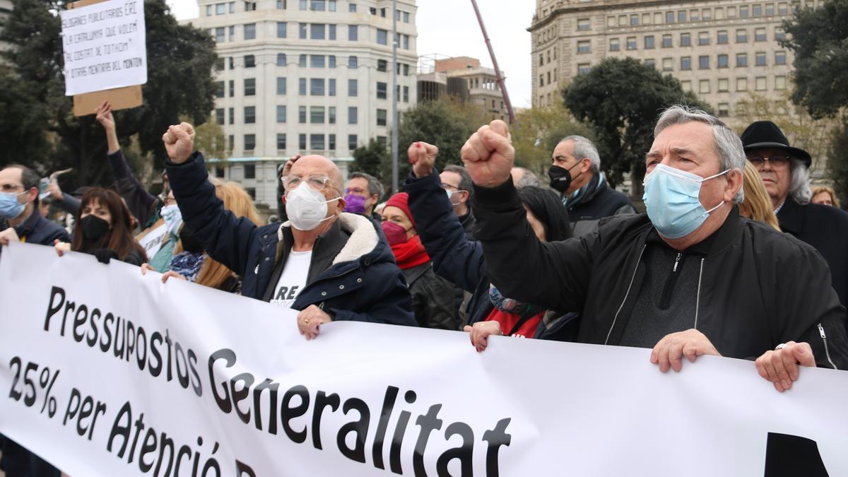 Manifestación por la sanidad pública en Barcelona