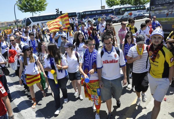 La afición zaragocista invade Valencia