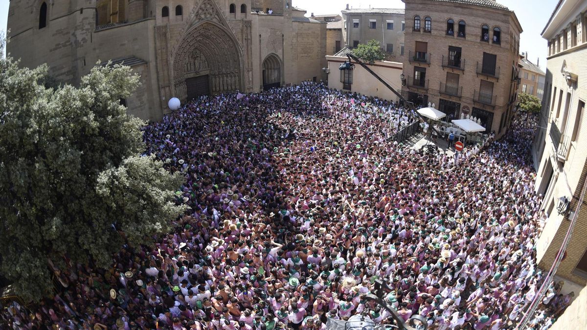 El estallido del chupinazo de las Fiestas de San Lorenzo 2024