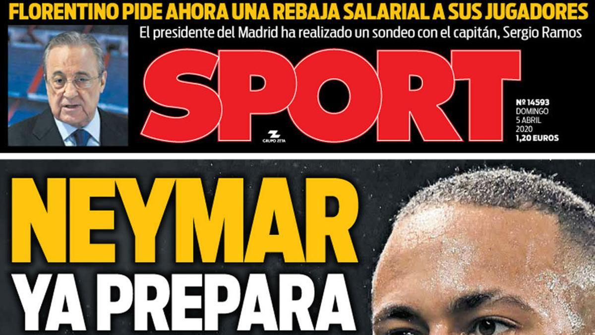 Esta es la portada de SPORT del 5 de abril de 2020