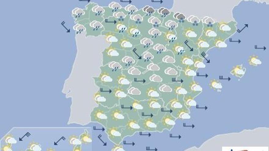 Posibles lluvias débiles en Canarias