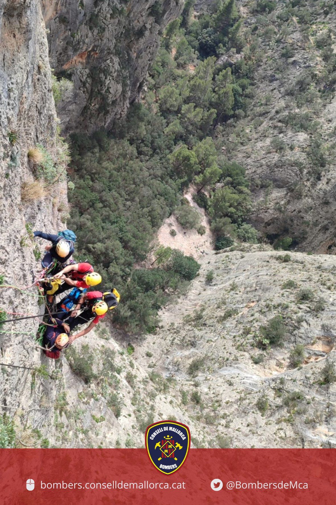 Rescate de un escalador herido tras una caída en Bunyola