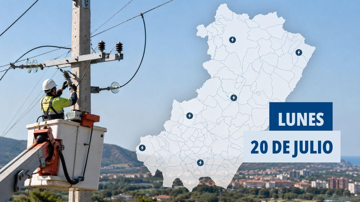 Los cortes de luz programados para el lunes 20 de julio
