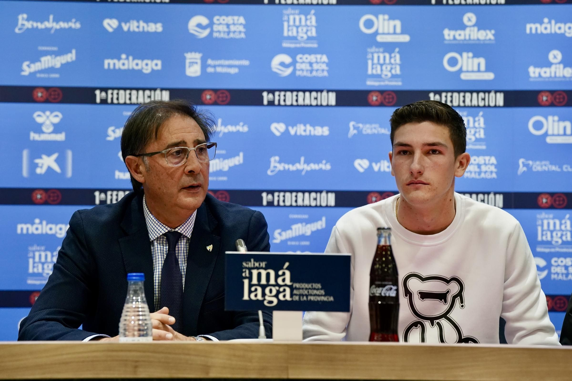 Presentación de Carlos López, Moussa, Murillo, Dani Lorenzo y Haitam, renovados con el Málaga CF