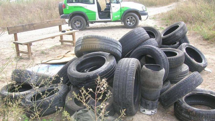 El consistorio recoge diez toneladas de neumáticos abandonados