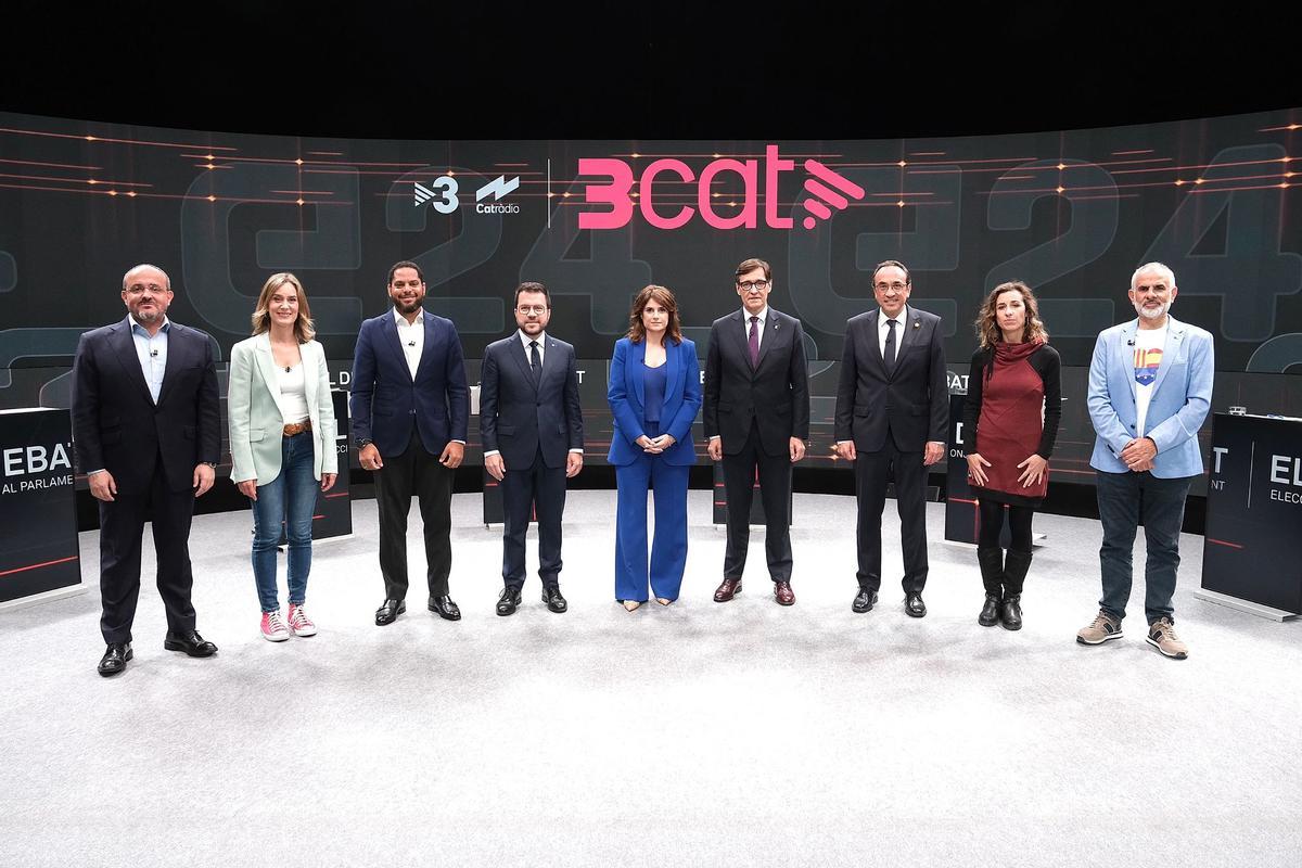Los candidatos a las elecciones catalanas del próximo 12M, en el debate de Tv3