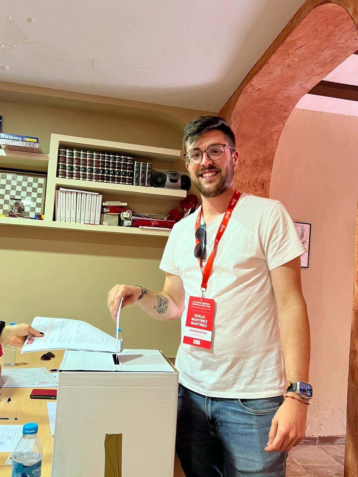 Borja Martínez, en la votación.