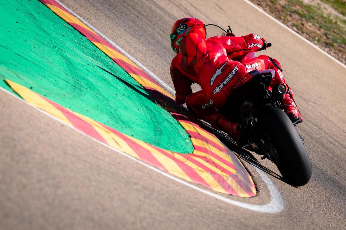 Marc Márquez, durante un entrenamiento privado, hace unos días, en Motorland (Alcañiz, Aragón).