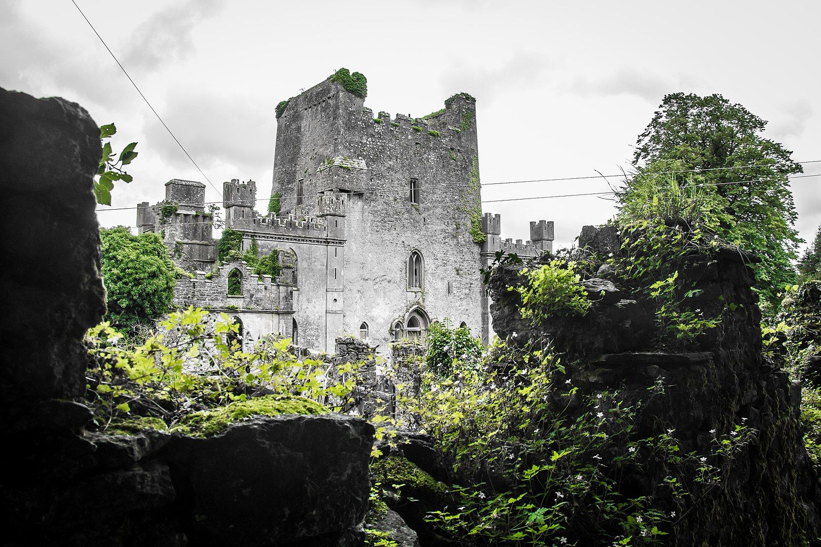 Exteriores del Castillo de Leap, Irlanda.