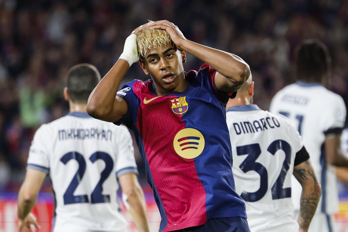 Lamine Yamal contra el Inter de Milán