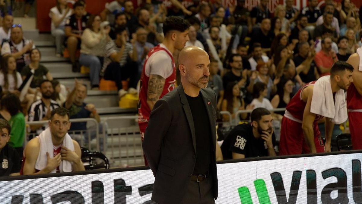 Jordi Juste, en un partido del play off del Odilo Cartagena