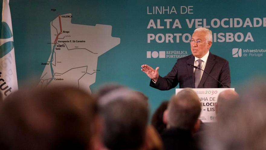 Antonio Costa en la licitación de la línea de Alta Velocidad entre Lisboa, Oporto y Vigo. |   // I.P.