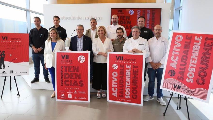 Organizadores y chefs, ayer, en la presentación del evento