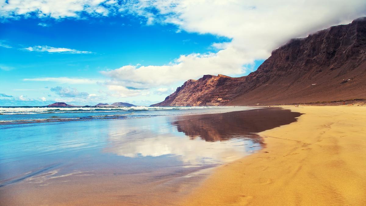 Playa Famara en Lanzarote.