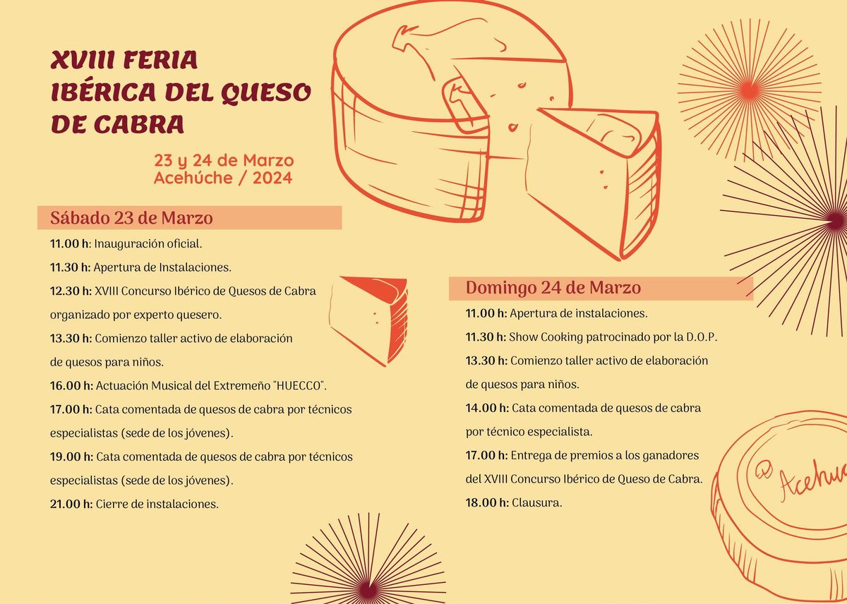 Programa de la XVIII Feria Ibérica del Queso de Cabra de Acehúche.