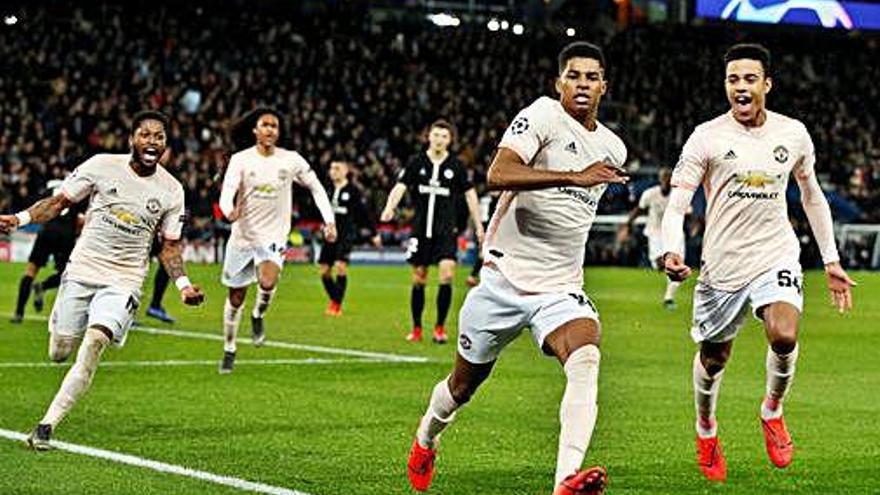 Rashford celebra el gol definitiu del United.