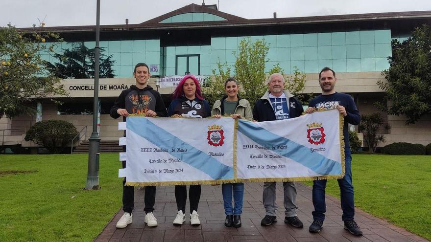 Las regatas fueron presentadas en los jardines del Concello de Moaña.