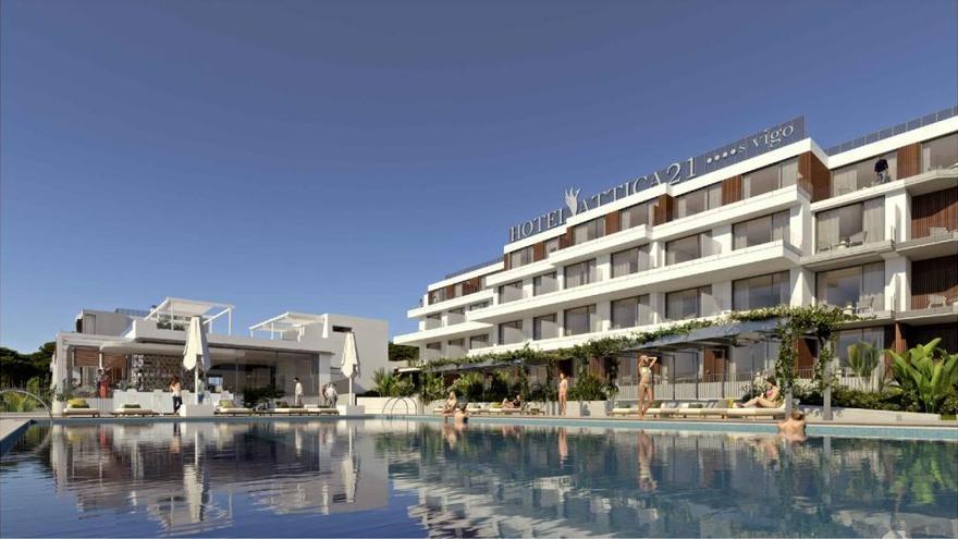 Las infografías del nuevo hotel de Samil: vistas a la ría, terraza, piscina, restaurantes...