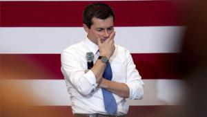 Pete Buttigieg en un evento de campaña. 