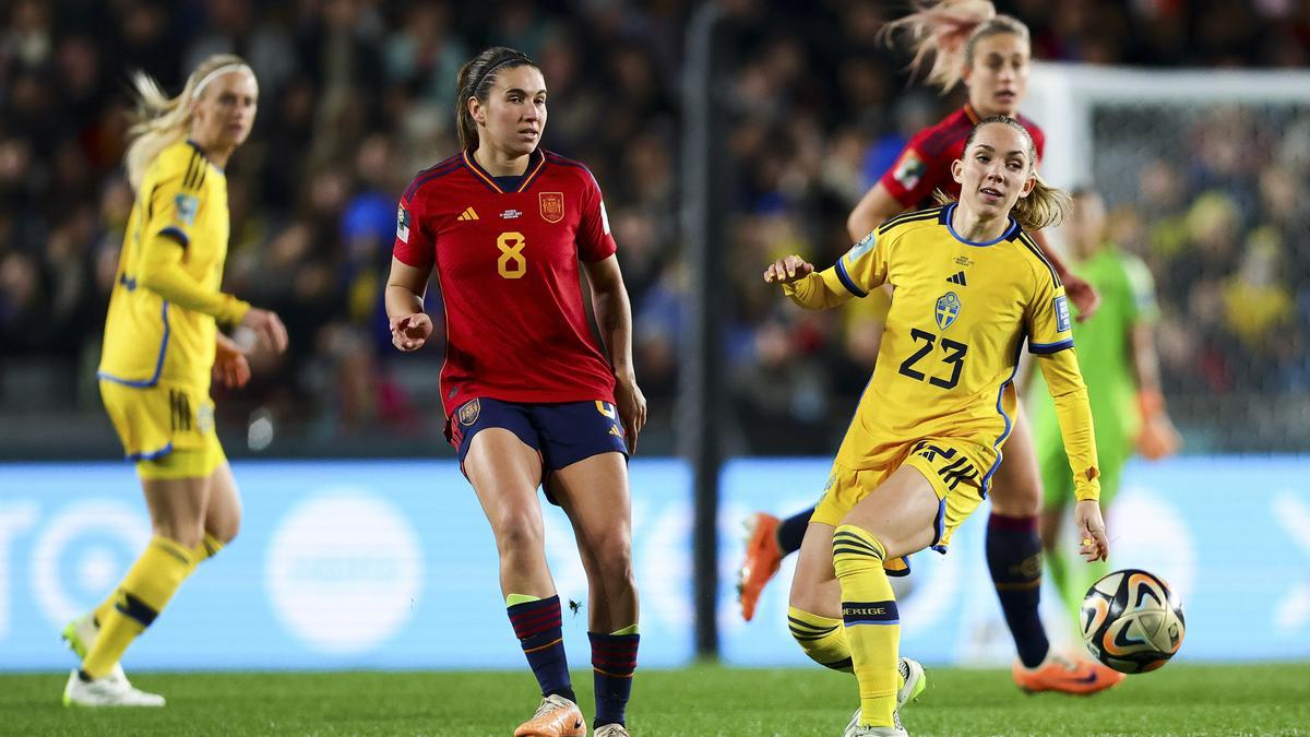 La mallorquina Mariona Caldentey, en el partido de semifinales ante Suecia