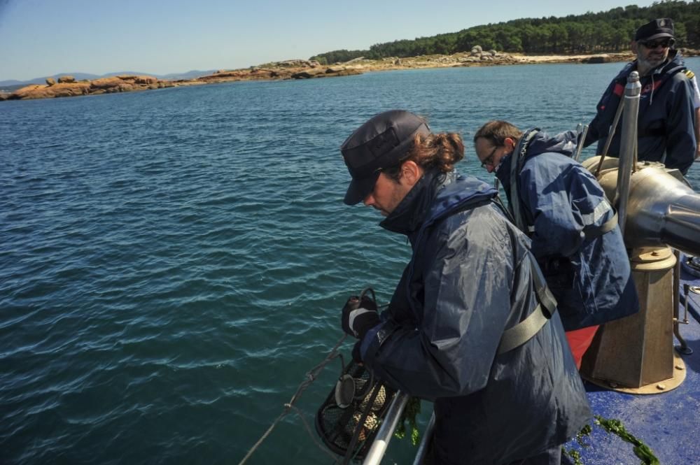 La conselleira do Mar, Rosa Quintana, participa en un operativo contra el furtivismo en Vilagarcía