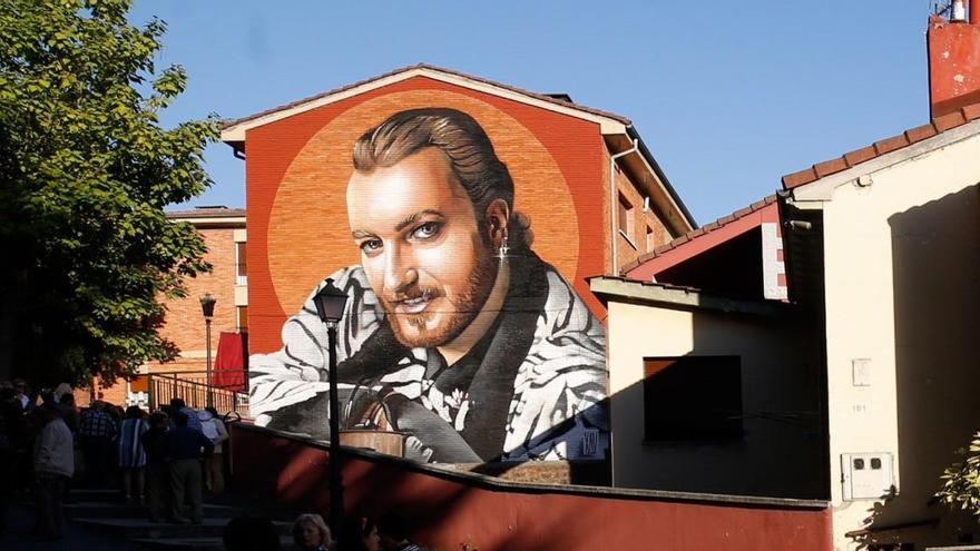 Mural de homenaje a Tino Casal en Tudela Veguín.