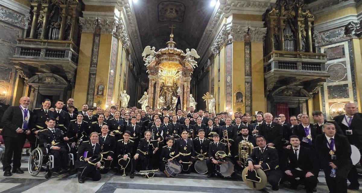 La Agrupación Musical Nuestro Padre Jesús ofreció un concierto en la Basílica de Santa María in Traspontina,