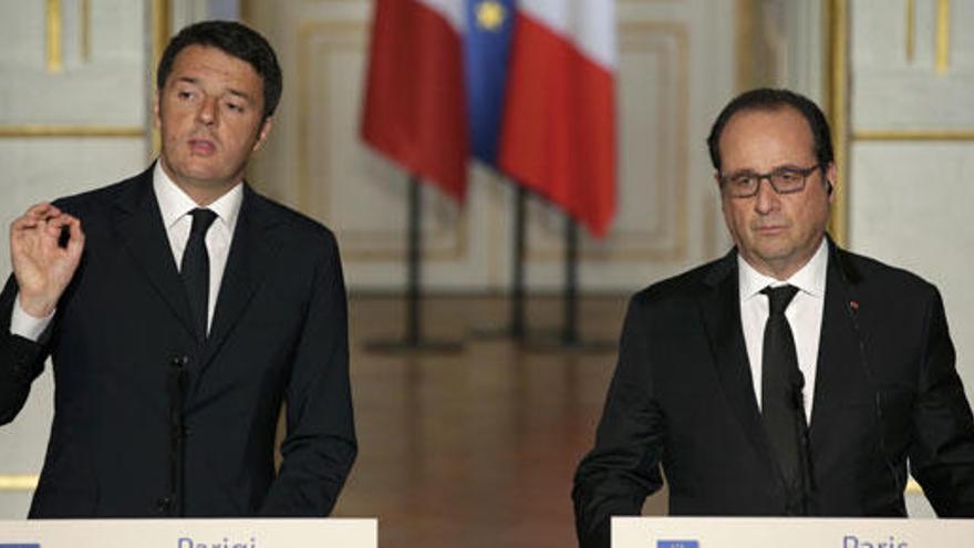 Matteo Renzi y François Hollande.