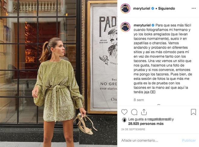 Mery Turiel con vestido corto de mangas abullonadas de lentejuelas de Asos