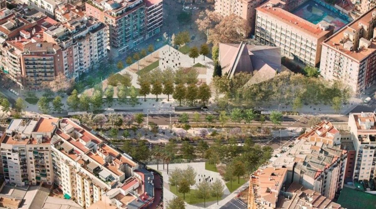 Imagen virtual de la plaza de Ferran Reyes y los Jardins de Maria Soteras tras su nueva reforma