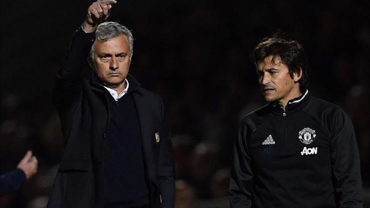 Mourinho y su segundo, el también portugués Rui Faria