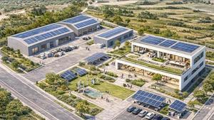 Proyección de como podría ser el futuro centro de investigación de las energías renovables de Vandellòs (Baix Camp).