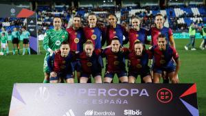 El once con el que el Barça disputa la semifinal de la Supercopa.