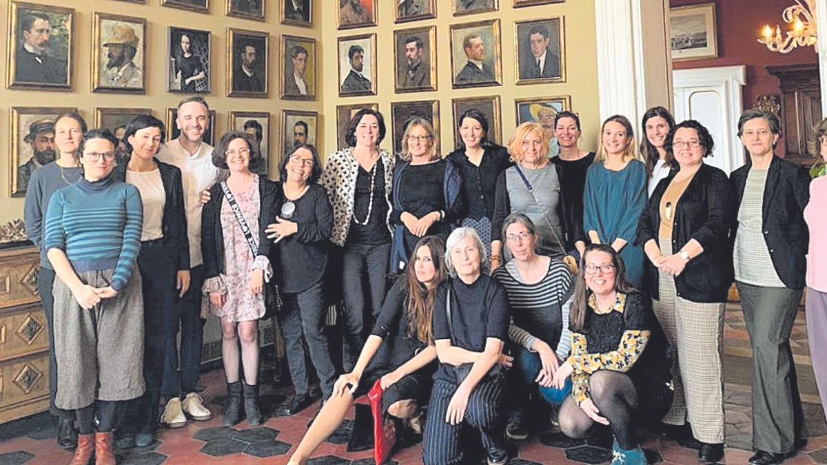 Miembros del grupo de investigación Arte y Género, hoy integrantes de IGIUMA, en un congreso celebrado en la Academia de España en Roma, en 2018.