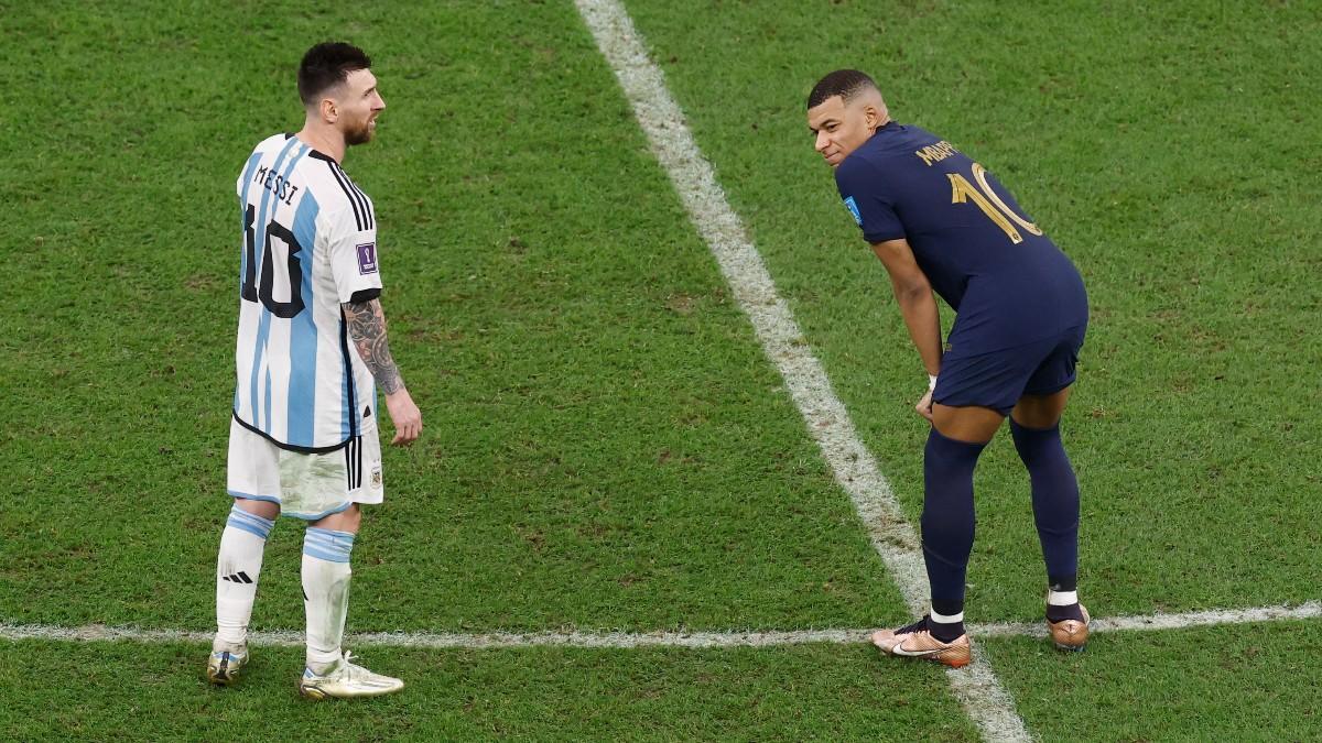 Lionel Messi y Kylian Mbappe, en la final del Mundial de Fútbol Qatar 2022 entre Argentina y Francia