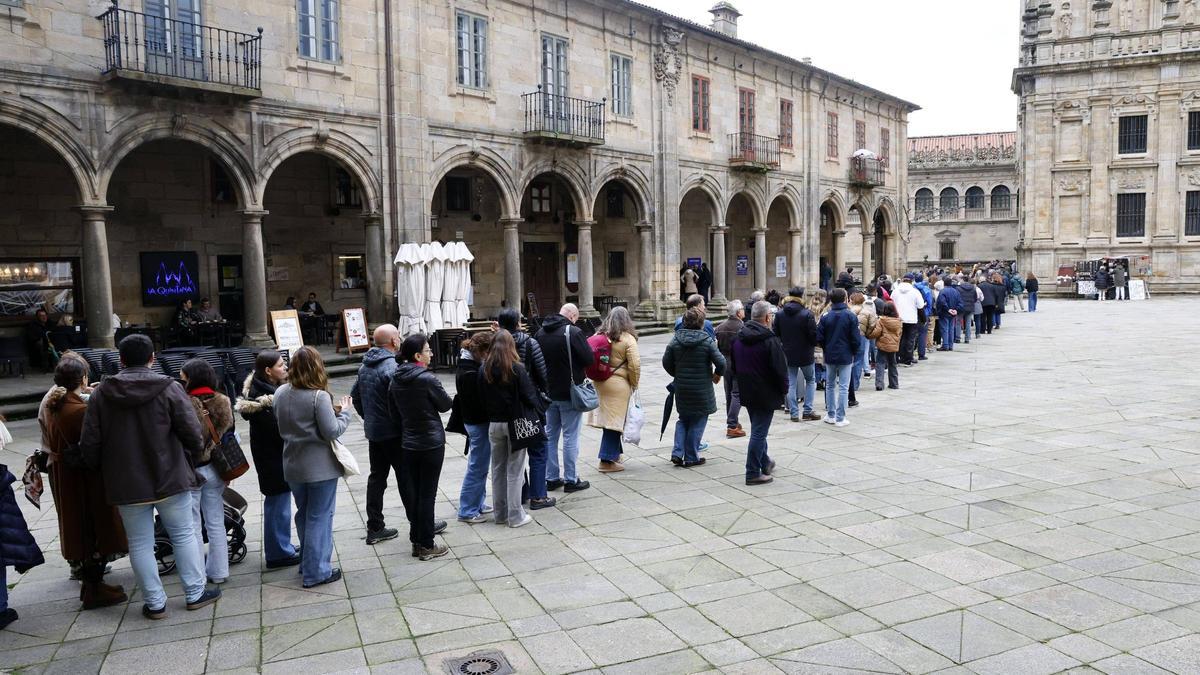 Turistas en Santiago durante el pasado puente