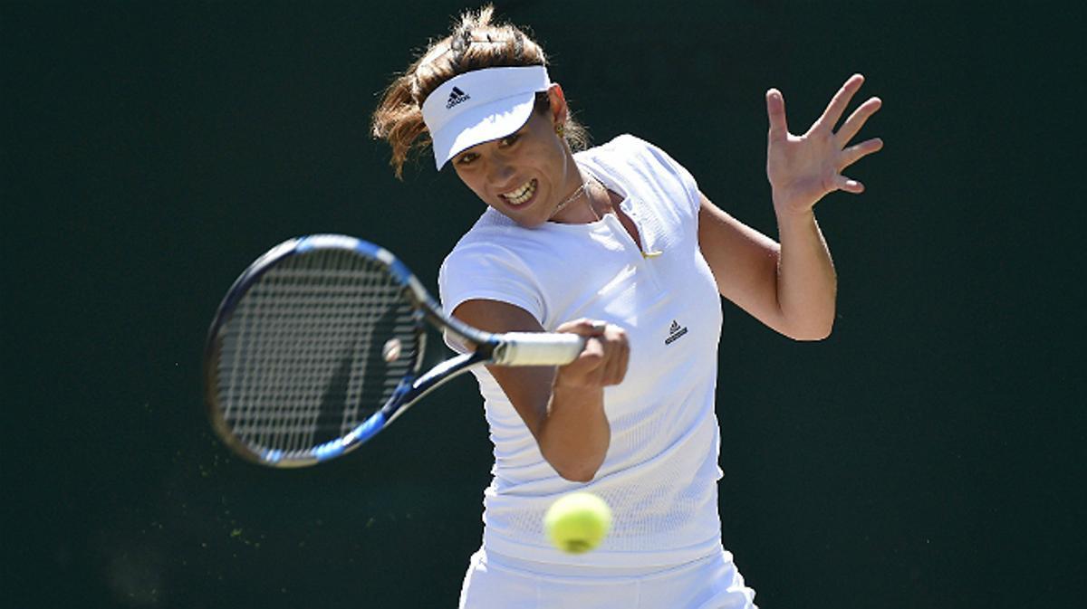 Garbiñe Muguruza, durant la semifinal del torneig de Wimbledon.