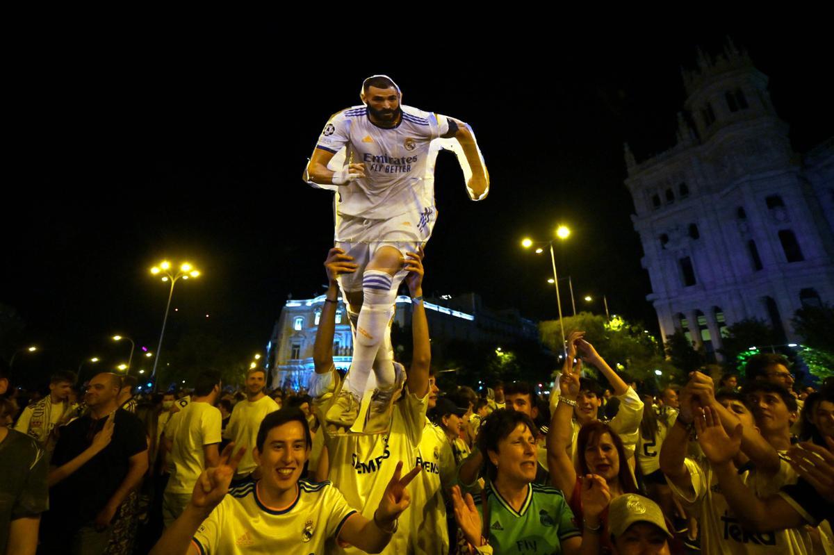 Celebración de los jugadores del Real Madrid tras conseguir la 14ª ...