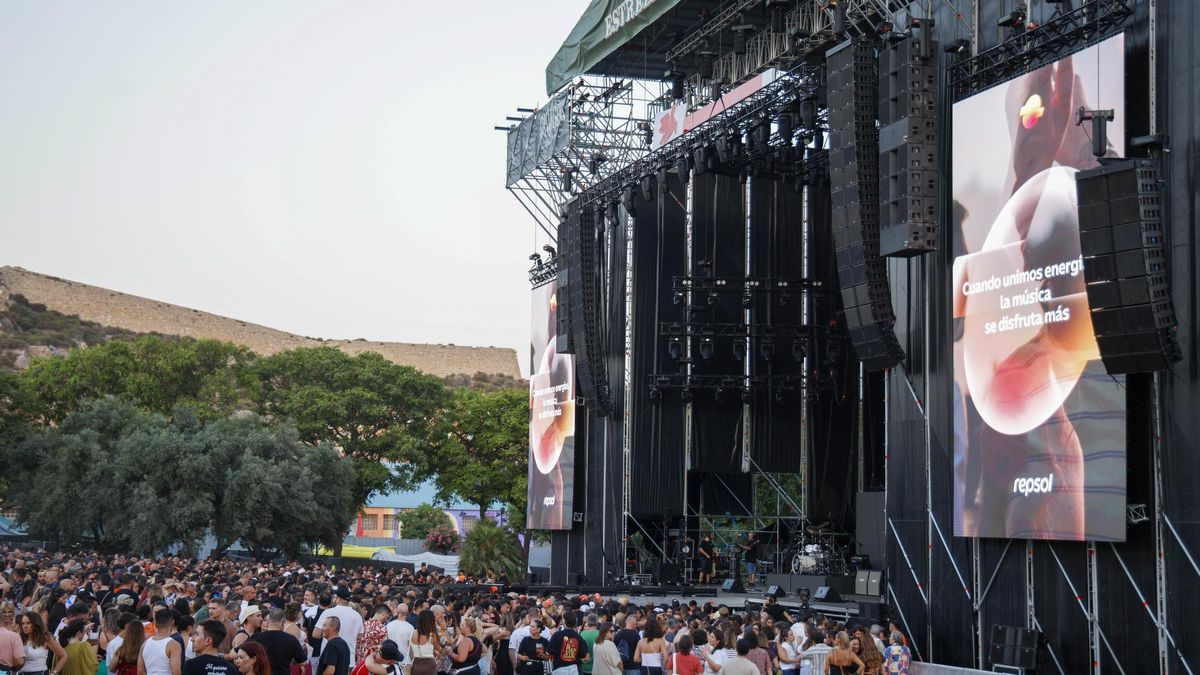 El escenario del Festival Cartagena Suena momentos antes de que comenzaran los conciertos.