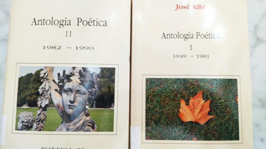 Los dos volúmenes de la antología poética de José Albi