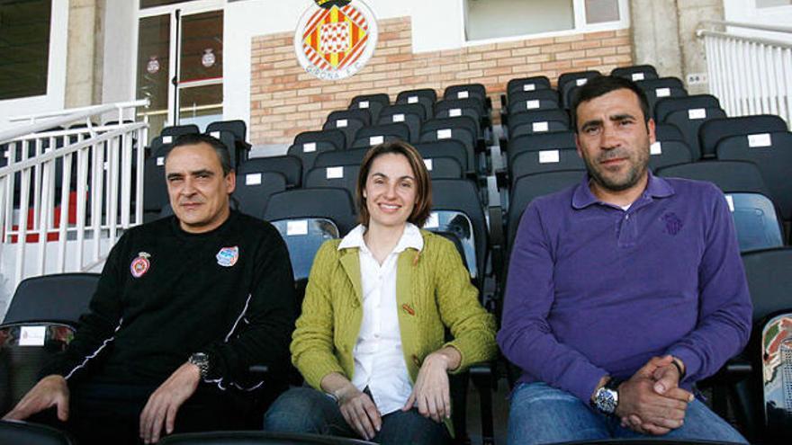 Ricard Casas i Anna Caula, a la llotja de Montilivi en un reportatge del Diari de Girona de l&#039;hivern passat.