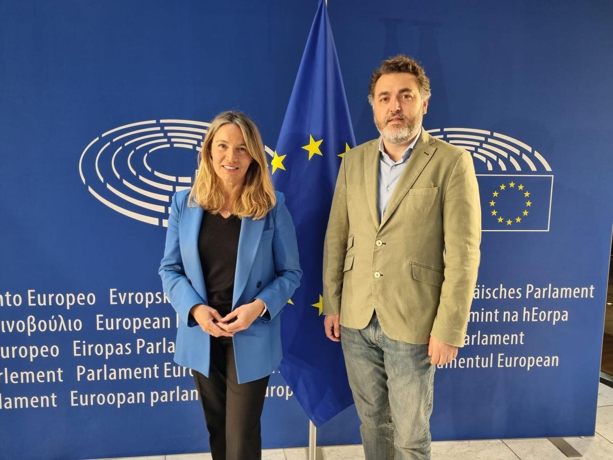 Susana Solís y Jonás Fernández en el Parlamento Europeo, en Estrasburgo.