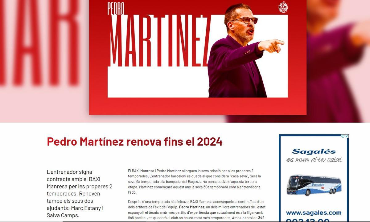 Renovació de Pedro Martínez