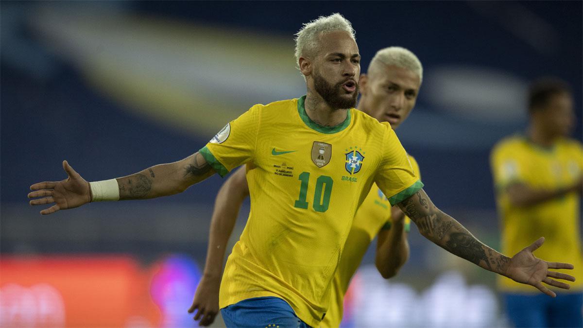 Neymar marcó su segundo gol en la Copa América