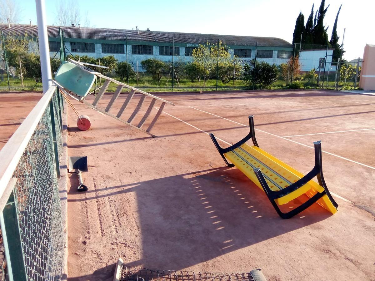 Así quedaron las pistas de la Plana Sport.