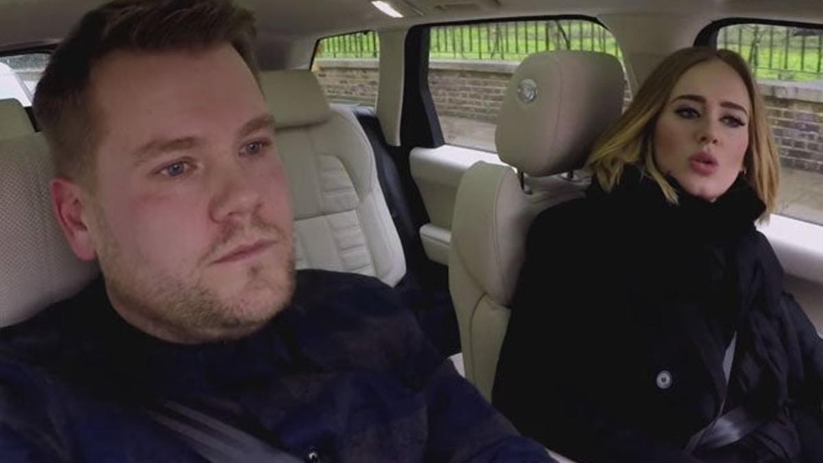 Adele disfruta en el programa de James Corden