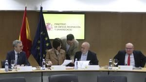 La ministra de Ciencia, Innovación y Universidades, Diana Morant, durante la reunión de esta mañana en Madrid