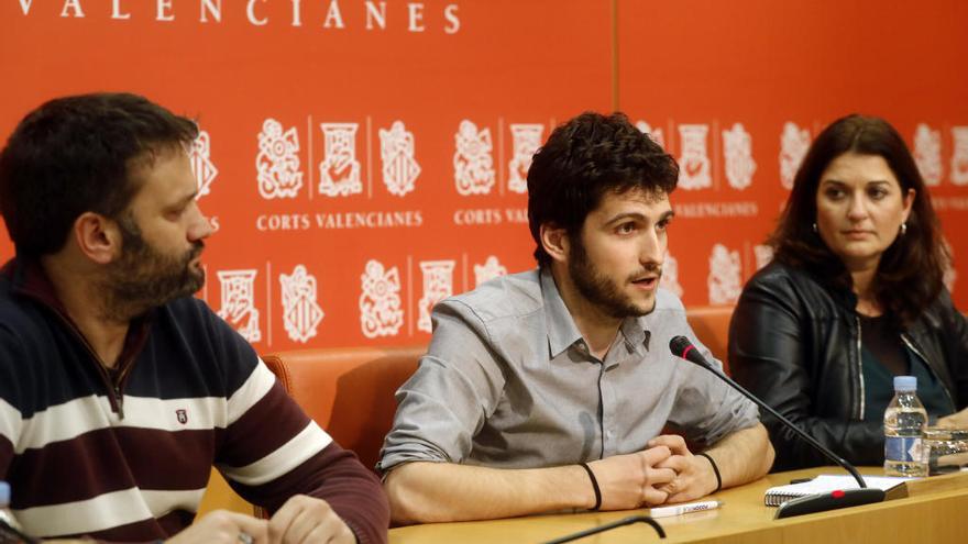 César Jiménez, Antonio Estañ y Fabiola Meco, coportavoces de Podemos.